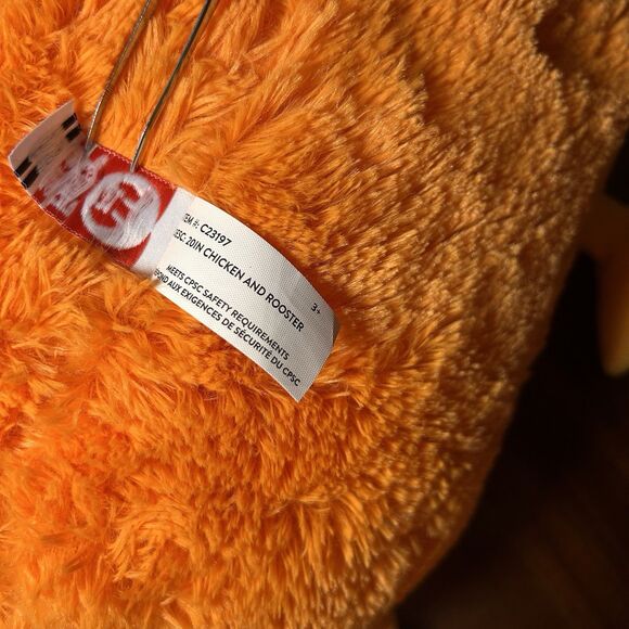 Fiesta 20” Chicken Rooster Plush Animal Toy Orange White Round Soft Pillow NWT - Picture 7 of 10